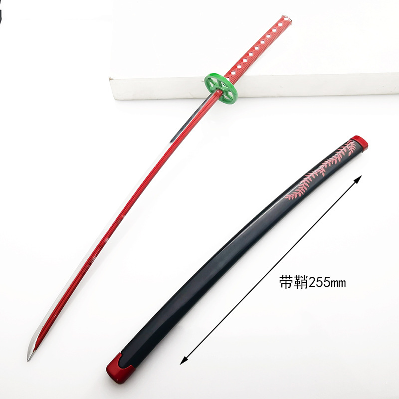 Ghost Blade carbón Zhilang mi esposa Shan Yi boca diaria rueda cuchillo columna de agua columna de insectos 25cm todo-arma de metal adornos