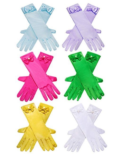 Princess princess gloves girls dancing dress skirt long gloves in the flower girl dress bow dress accessories