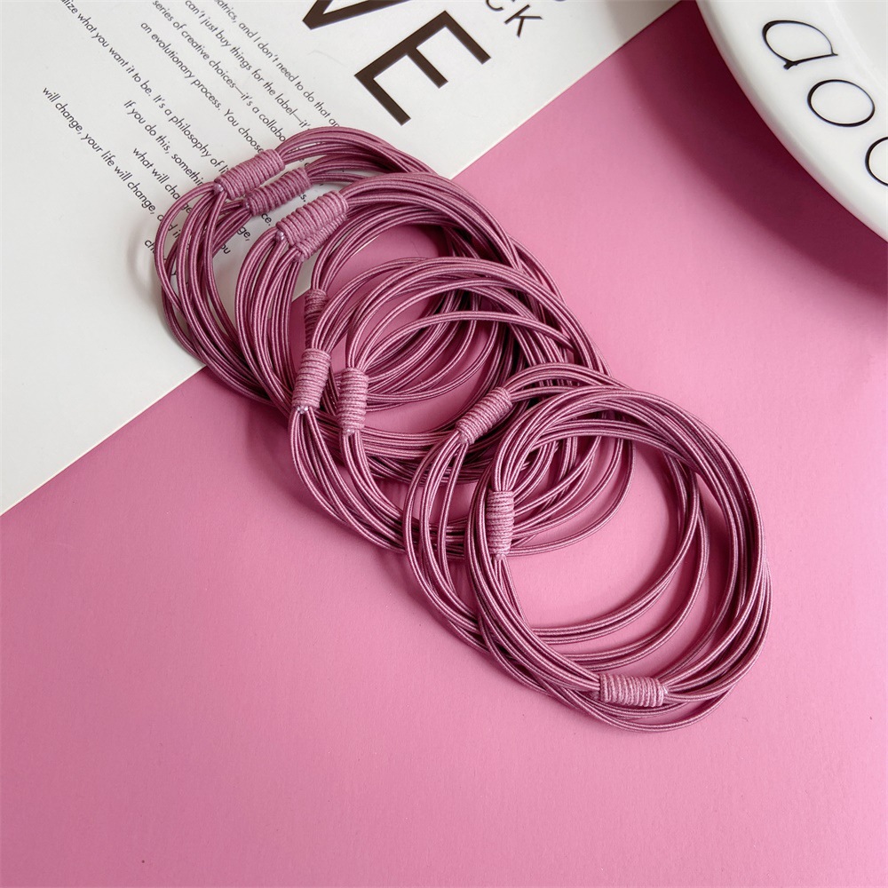 Korean Fashion New Three-in-one Bottoming Hair Ring Hair Rope Wind Simple High Elasticity Tie Hair Rubber Band Head Rope Wholesale Nihaojewelry display picture 10