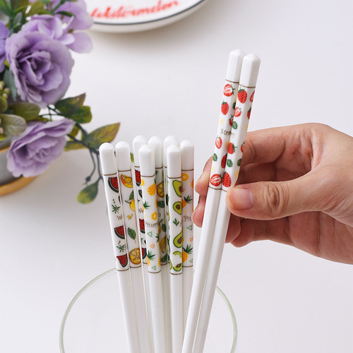 New summer fruit ceramic chopsticks for home use no paint no wax high temperature sterilization family pack pattern gift box