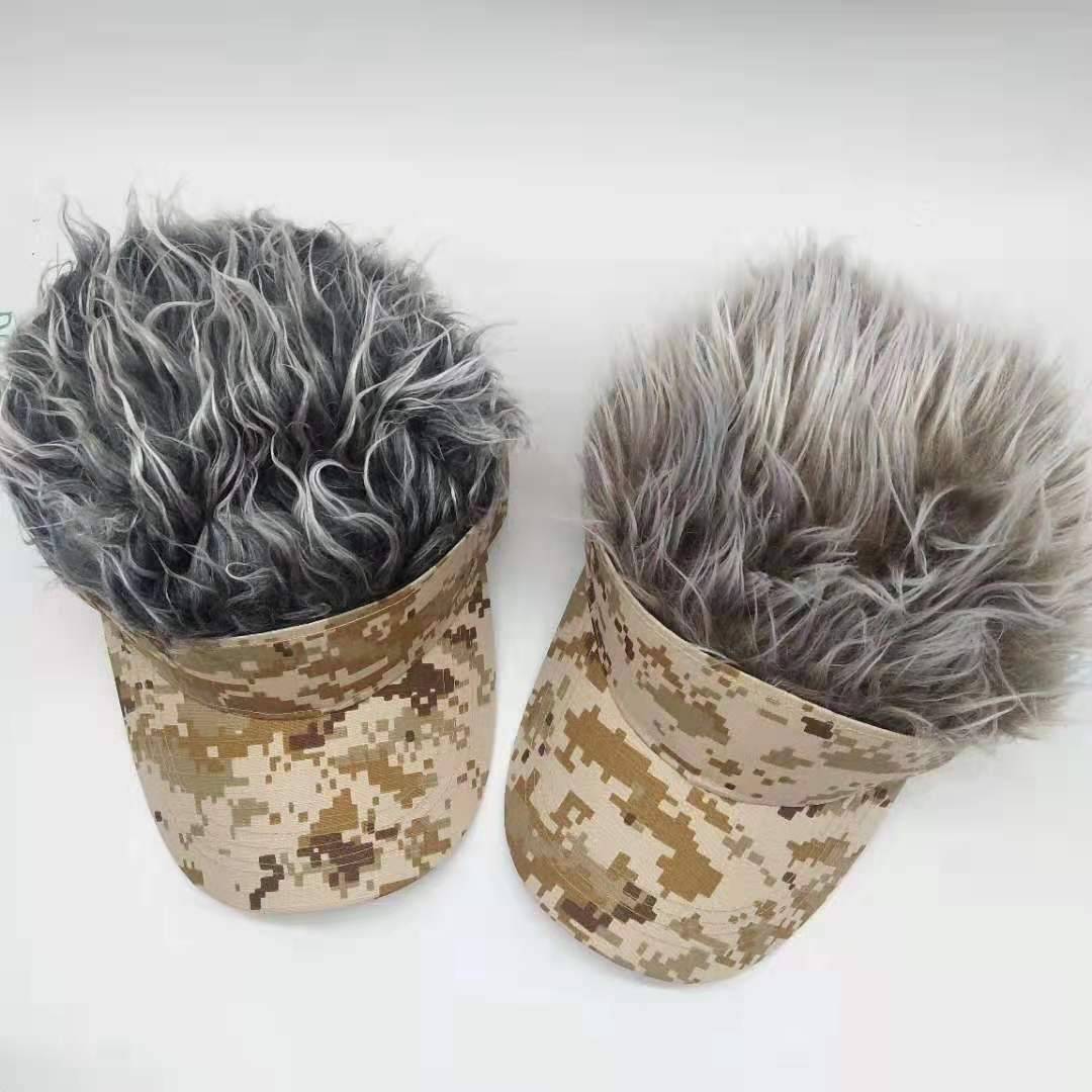 Camouflage-Hut für Erwachsene, kreative Perücke, Baseball-Mütze, vielseitige europäische und amerikanische Mode, Sonnenschutzhut aus Baumwolle, Outdoor-Sportmütze_voghion.com