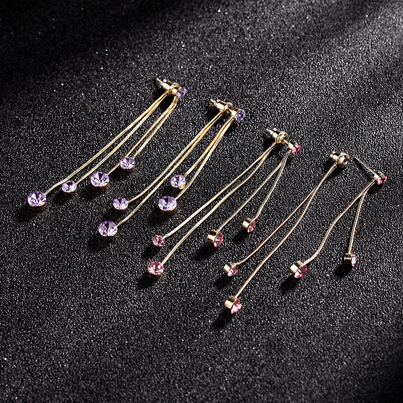 Mode De Vente Chaude Boucles D&#39;oreilles Gland De Haute Qualité Nouvelles Boucles D&#39;oreilles Longues Pourpres En Gros Nihaojewelry display picture 7