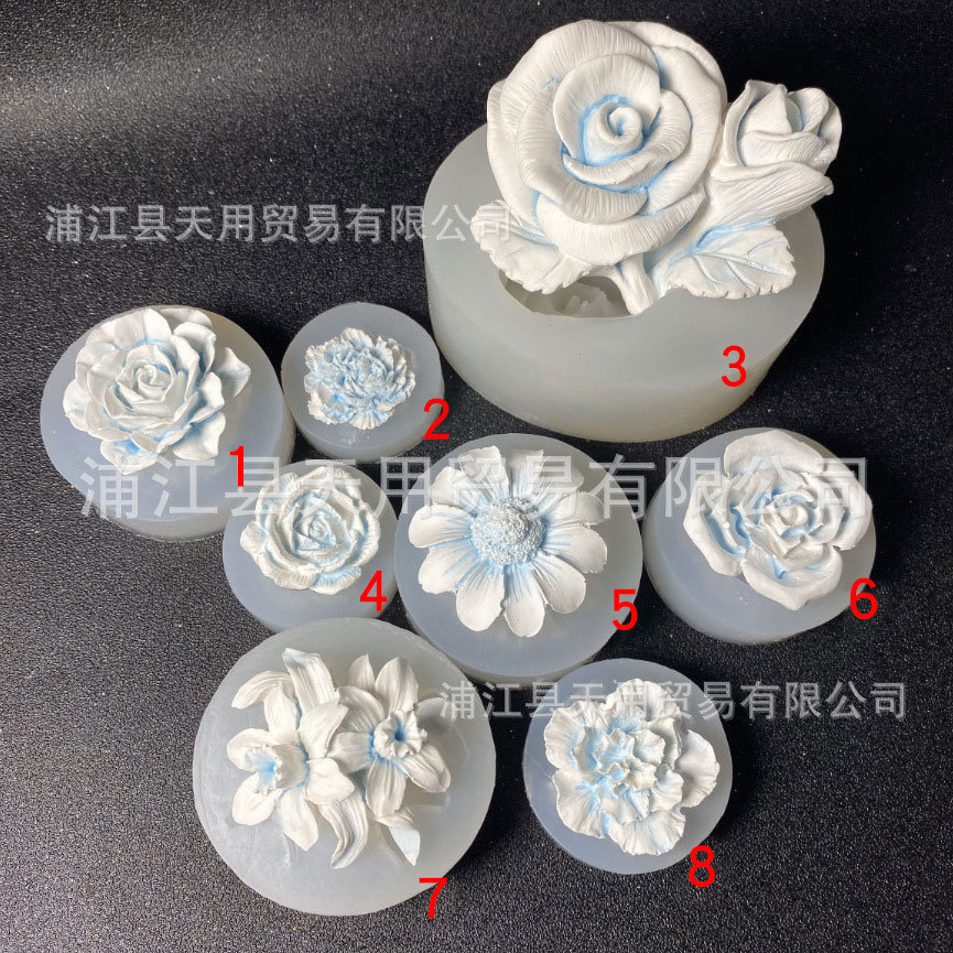 DIY滴胶花朵玫瑰花太阳花雏菊滴胶装饰硅胶模具石膏水晶滴胶材料-阿里巴巴