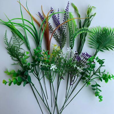 Artificial Flower Single Artificial flower Plastic grass Eucalyptus Money Countryside Aquatic herb Botany Home Furnishing decorate