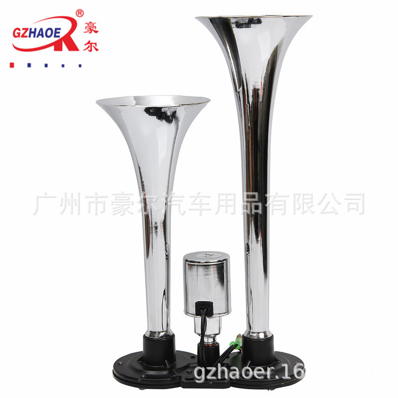 Factory direct car truck modified 12V/24v Universal double tube with solenoid valve air horn whistle Horn