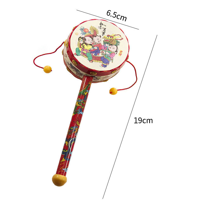 high quality Infants Hand shake Rattle drum 19cm Green plastic Sound Sonorous Loud Safety Auspicious drum Best seller