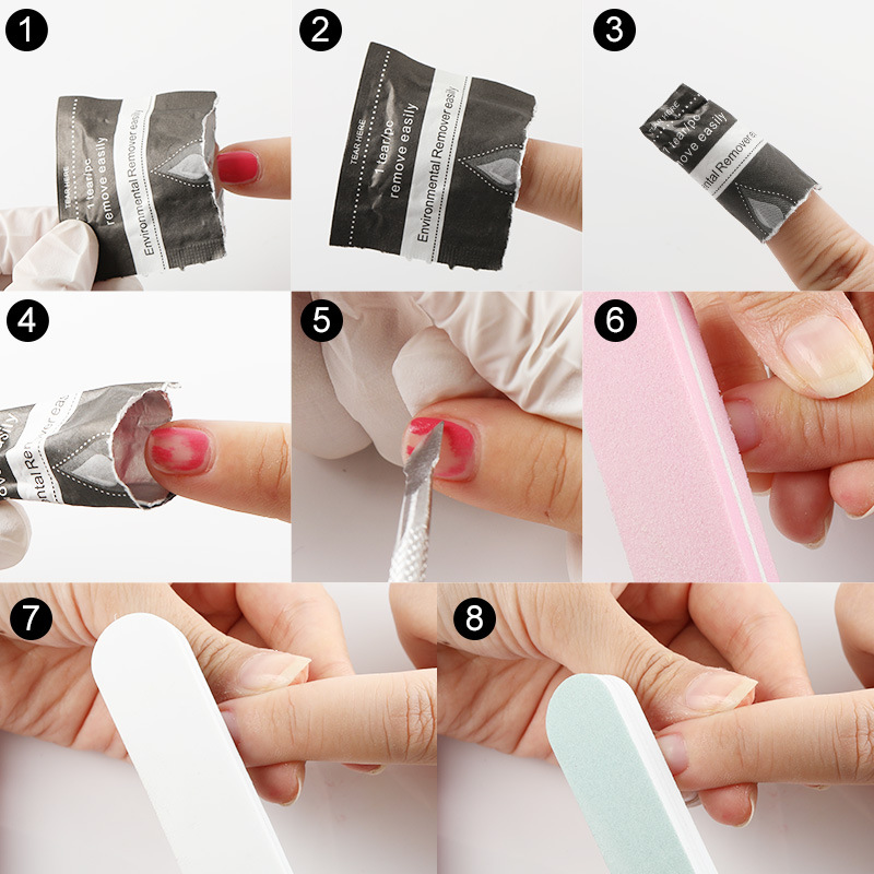 ROSALIND卸甲包10片裝美甲工具卸甲片 美甲店甲油膠卸甲巾卸甲棉