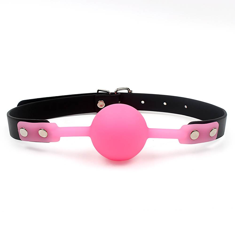 Spaß Erwachsene SM Flirt Spielzeug Leidenschaft Training Leder Silikon Mund Plug Ball_voghion.com