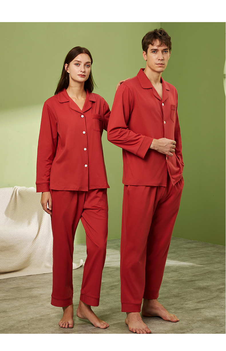 Pure Cotton Long-sleeved Cardigan  Pajamas Suit display picture 5