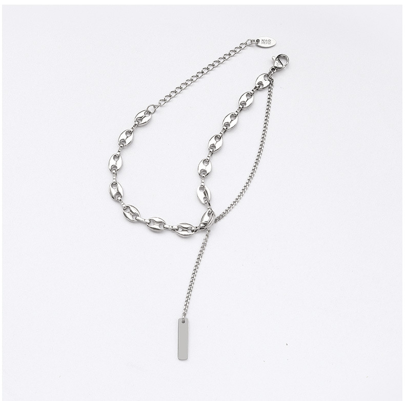 Trendy Double Layered Chain Tassel  Necklace display picture 9