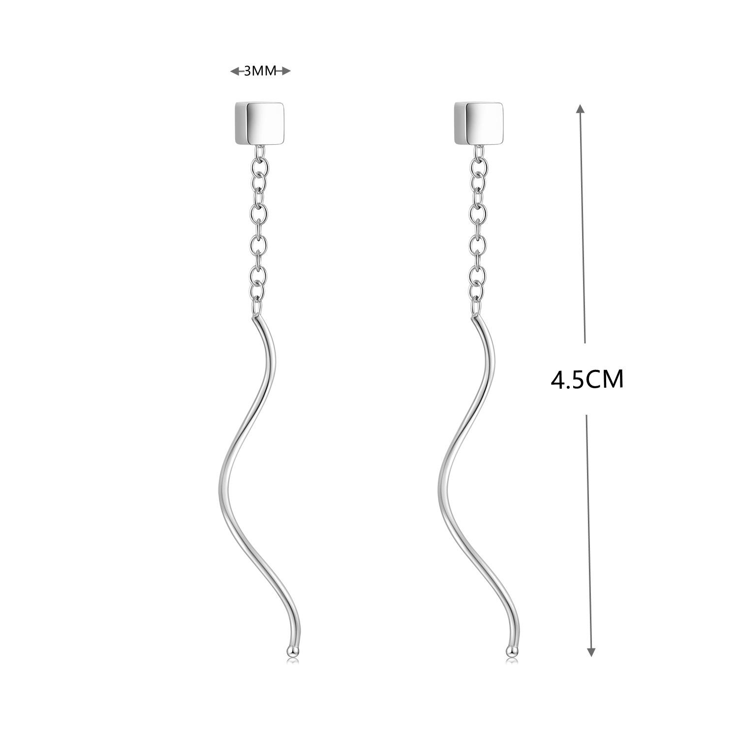 4g Weight 925 Sterling Silver Ear Needle Material Ear line Classification 1 Pair Quantity Holiday, Daily Occasion 925 Sterling Silver Material Geometric, Star, Heart Shape Pattern Women's Gender Casual, Simple Style Style 1 Pair 925 Sterling Silver Geometric Star Heart Shape Ear Line 14
