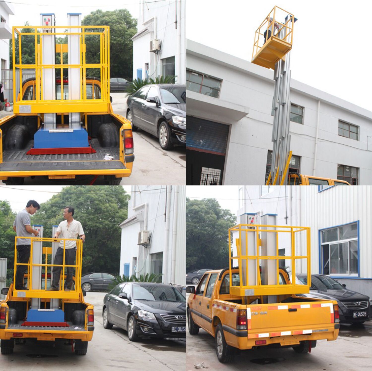 平稳不晃  双桅14M 移动液压铝合金升降机 高空作业平台