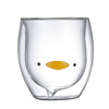 Double -layer glass cup Creative cartoon bear cup net red cat claw shape milk cup home coffee cup fruit juice cup