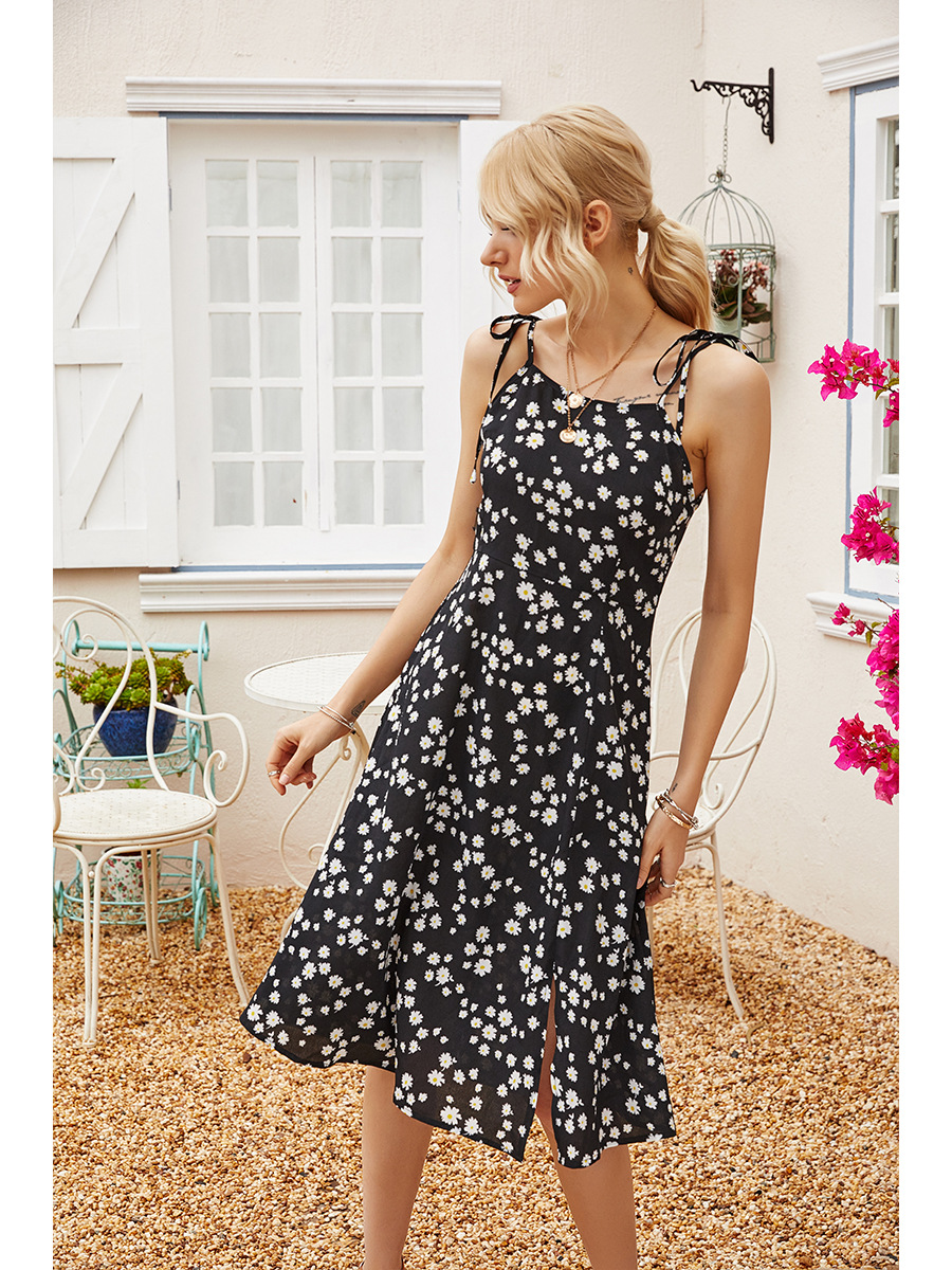 new summer casual printed floral sling split dress NSAL32473