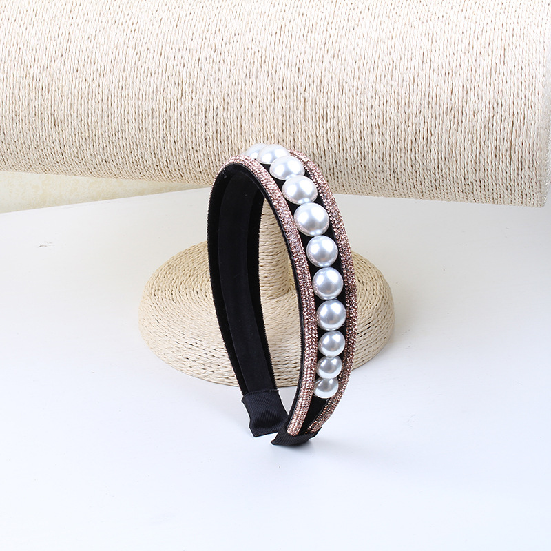 Lady Pearl Cloth Inlay Artificial Crystal Rhinestones Hair Band display picture 2