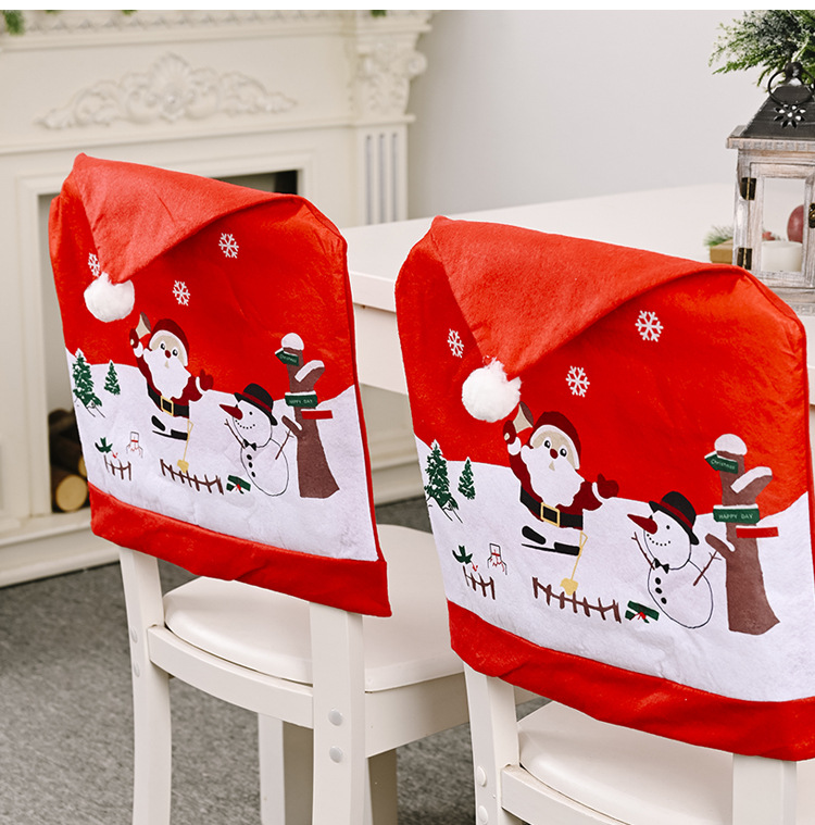 Christmas Decorations Creative Non-woven Old Man Snowman Chair Cover display picture 5