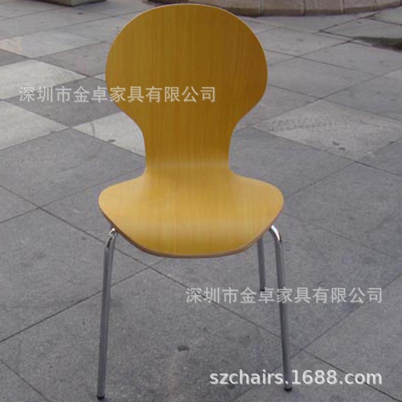 【D-041】现代简约曲木椅枫木木皮曲木座板电镀脚蚂蚁椅多色可选