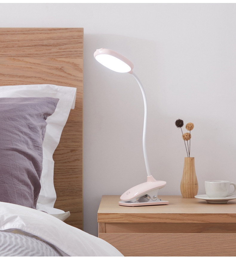 亚马逊USB充电儿童学习护眼笔筒台灯床头阅读夹子台灯