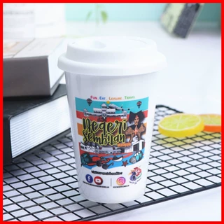 陶瓷杯新款创意带盖隔热硅胶咖啡杯定制图案外贸广告礼品马克杯