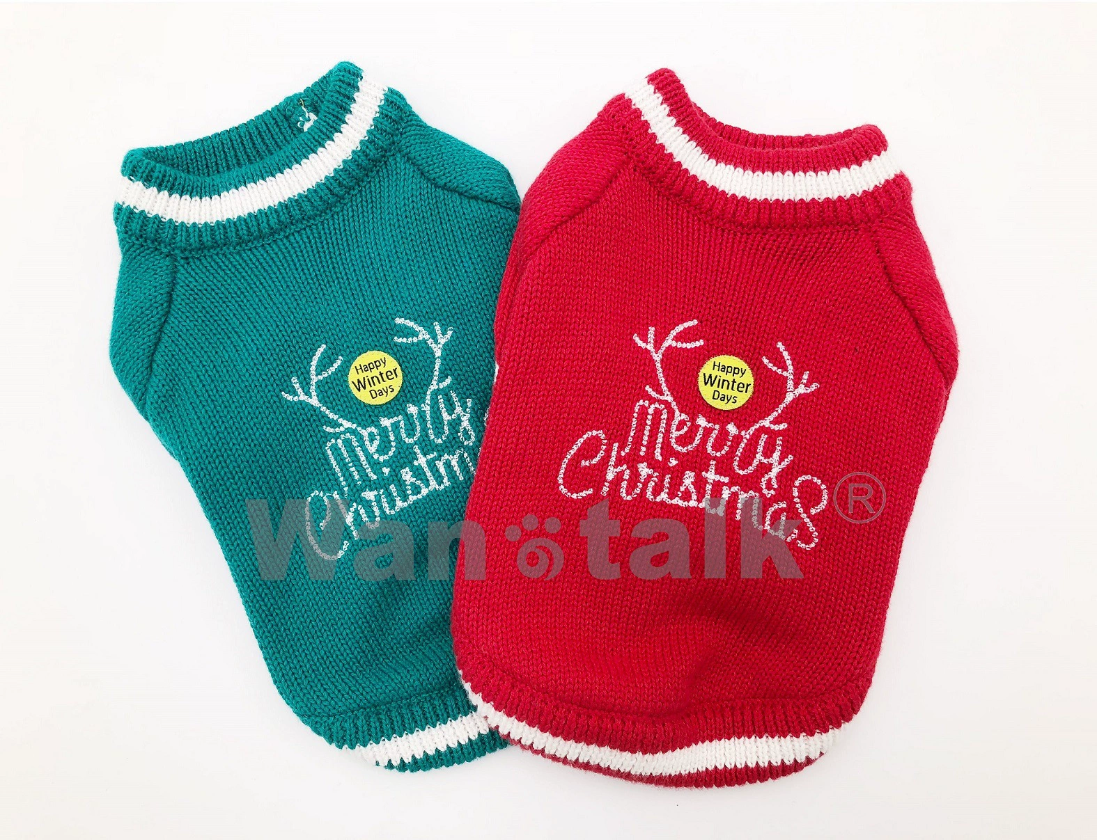 Свитер для домашних животных Вязаный свитер для собак Рождественский свитер Цепь вышивка с длинными рукавами