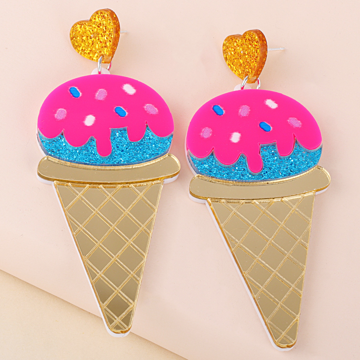 Boucles D&#39;oreilles Cone Exaggerated Ice Cream display picture 2