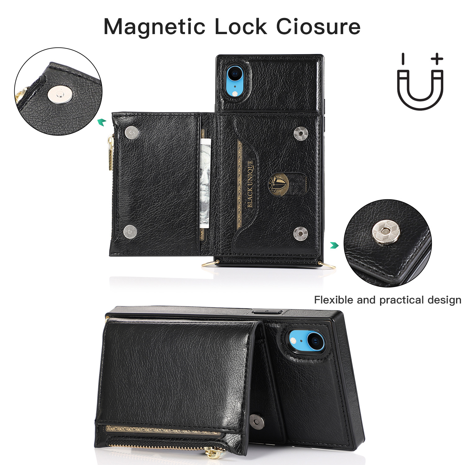 Crossbody Phone Case For Iphone 13 Wallet Protective Leather Cover_voghion.com
