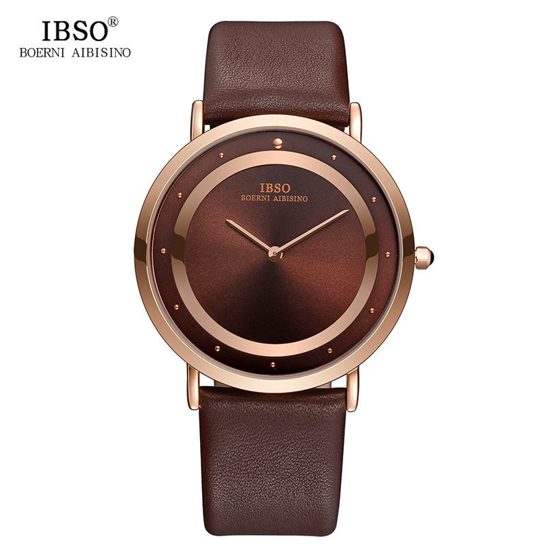 Ibso reloj hombres Correa impermeable tendencia de la moda doble anillo literal preciso tiempo de viaje reloj de cuarzo 8269