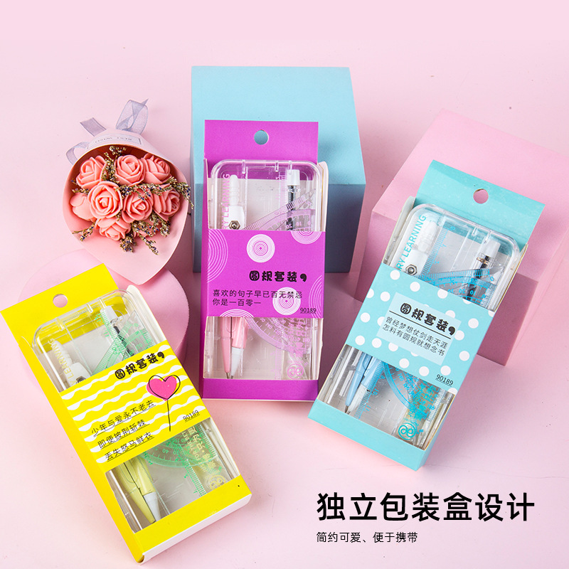 90189 brújulas 7 unidades traje examen estudiante dibujo herramientas regla dibujo diseño matemáticas traje