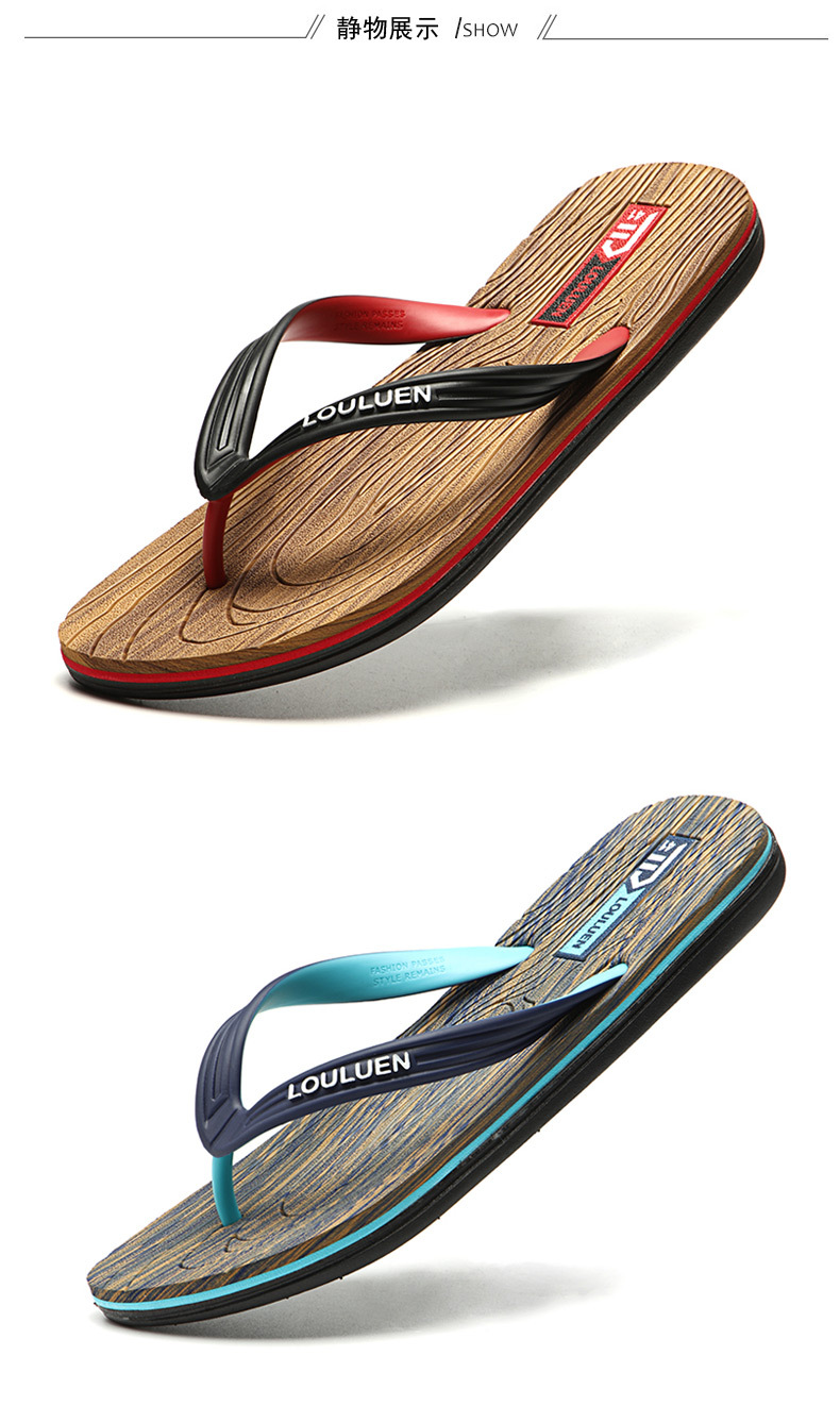 Lu 'an men's flip-flops wholesale summer beach anti-slip outdoor flip-flops Men's trendy rubber cool slippers undefined