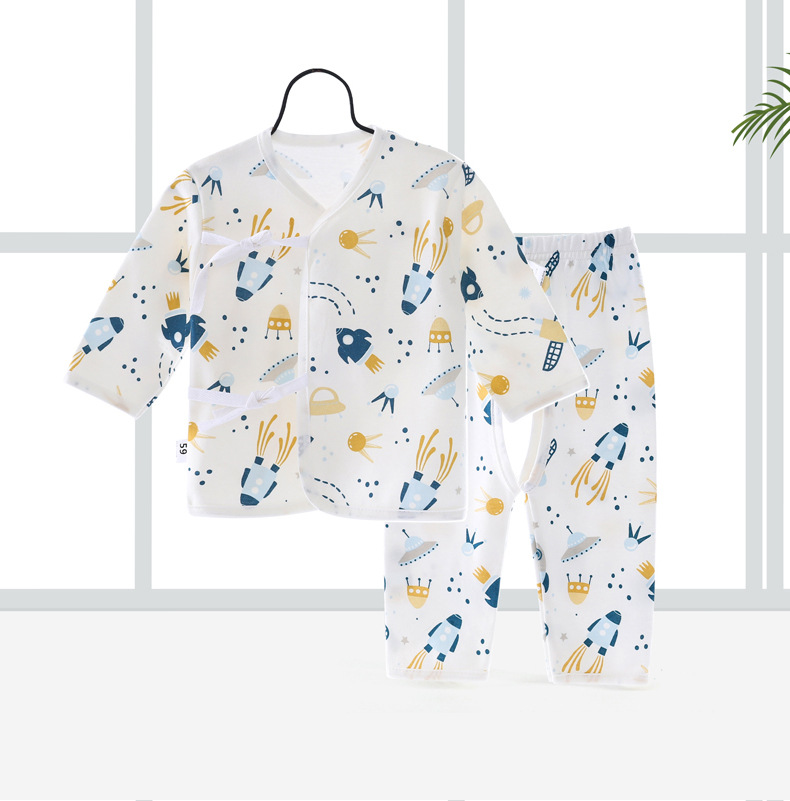 El Comercio exterior europeo y americano recién nacido Ropa bebé de seis piezas ropa de bebé traje bebé anti-arañazos mano pie cubierta babero 821048