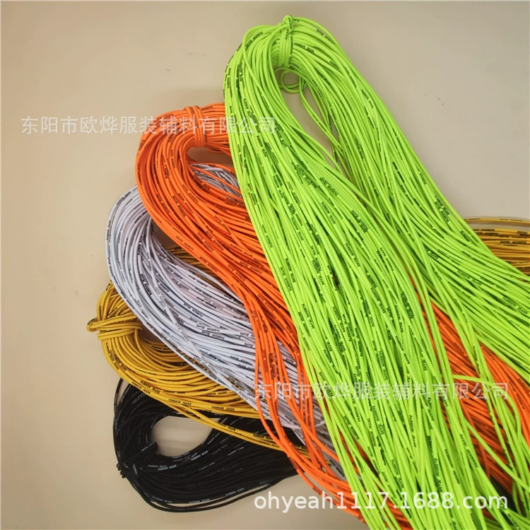 Цвет 2,5 мм высокая эластичная латексная шелковая печать эластичная веревка модные джинсы печать на резинке в наличии