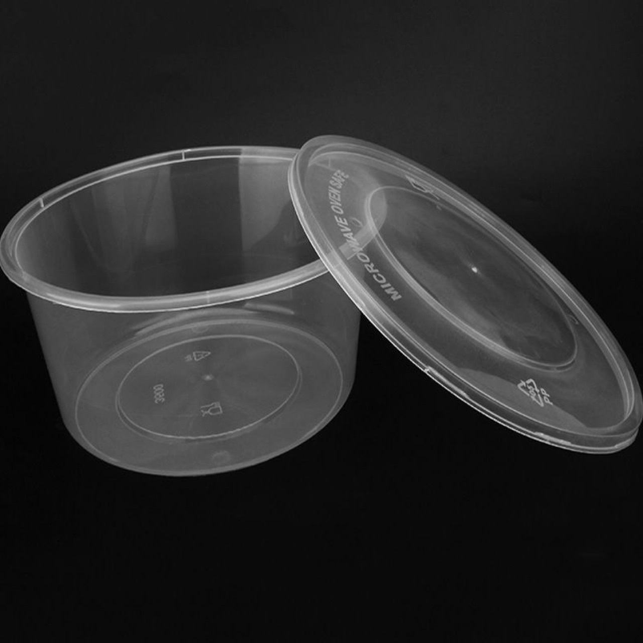 圆形一次性餐盒塑料打包加厚透明外卖饭盒快餐便当汤碗带盖
