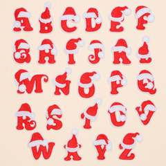 刺繡布貼批發個性背膠補丁貼卡通動物服裝輔料聖誕節26個英文字母