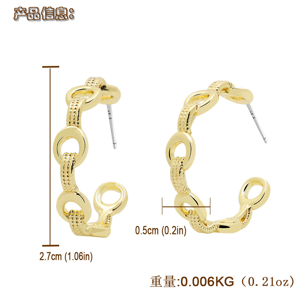 Fashion Brass Gold-plated Hollow Chain Earrings display picture 1