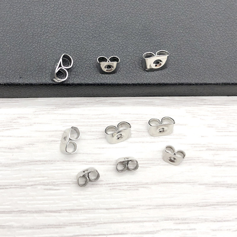 Solid Color Pattern 100 PCS/Package 5*3.5mm 6*4.5mm Metal Solid Color Ear Nuts