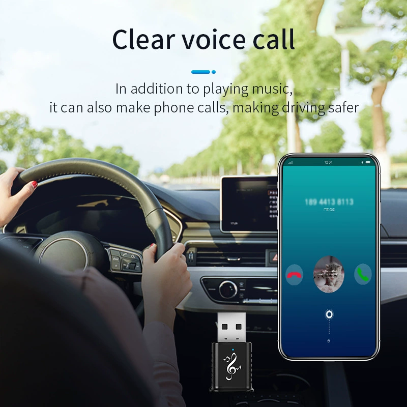 New car Bluetooth adapter 3.5AUX Bluetooth receiver stereo can call USB Bluetooth dual output