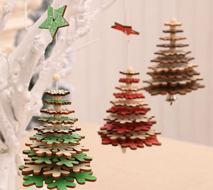 70g Weight Christmas Festival Christmas Decorations Wooden Bells Pendant Wholesale 3