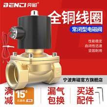 纯铜线圈常闭电磁阀水阀AC220V气阀DC24V DC12V2分4分6分1寸现货