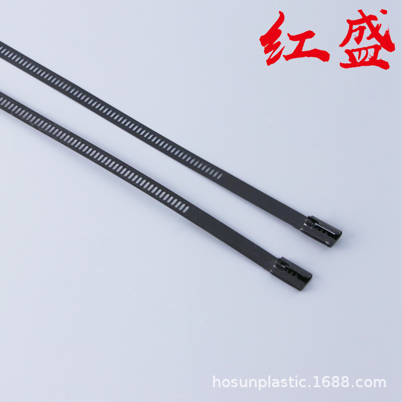 红盛厂家供应优质喷塑阶梯式不锈钢扎带电缆扎带7*225规格齐全