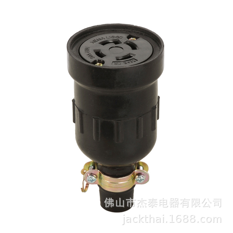 NEMA L16-30R 户外防水连接器 橡胶电木一体母插头 30A480V工业座