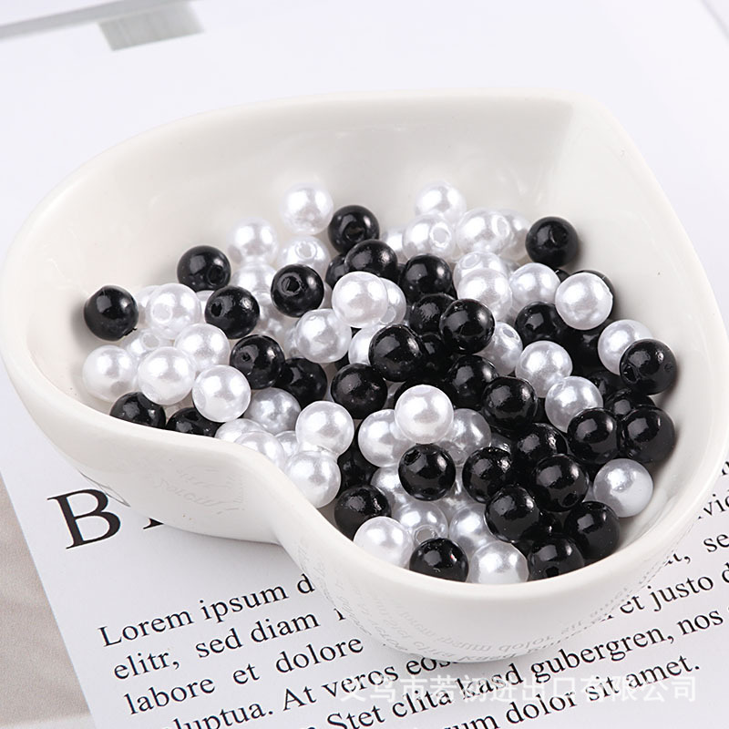 3-10mmカラーピアスabsパールミックスdiy手作りビーズブレスレットアクセサリーアクセサリーホワイトベージュ