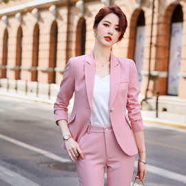西装外套女2020春秋新款韩版小个子气质修身显瘦职业西服套装9018