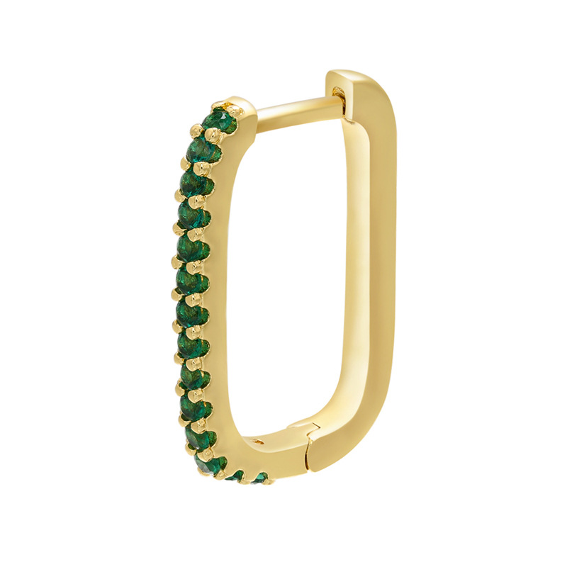 Vente En Gros Boucles D&#39;oreilles Rectangulaires Simples En Diamants Colorés Micro-incrustés Nihaojewelry display picture 5