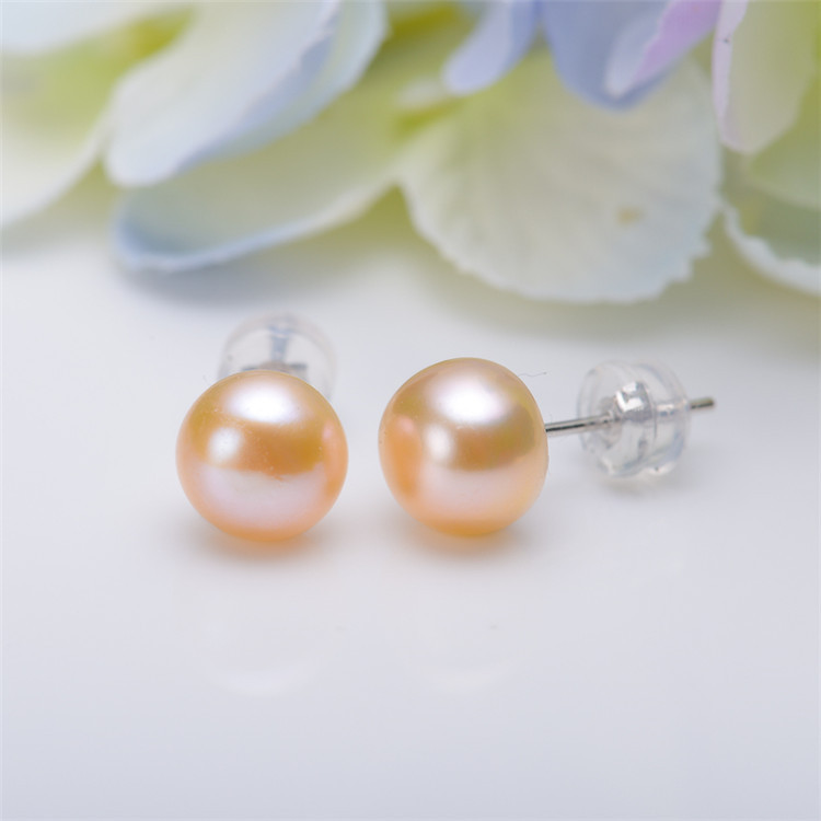 Geometric Pattern 1 Pair Pearl Freshwater Pearl Earrings Geometric Ear Studs