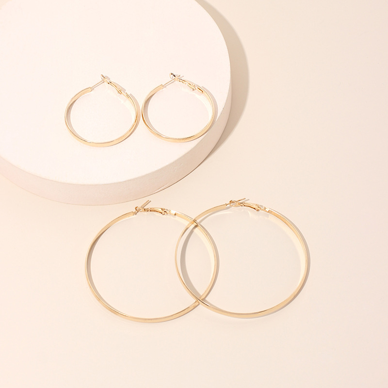 Mode Exagérée Simple Extrême Ronde Rétro Boucles D&#39;oreilles Simples Cercle Géométrique Pour Les Femmes display picture 3