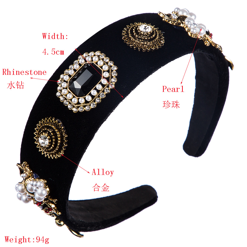 Creative Flannel Bee Alloy Rhinestone Inlaid Pearl Headband Female Temperament Headband display picture 2