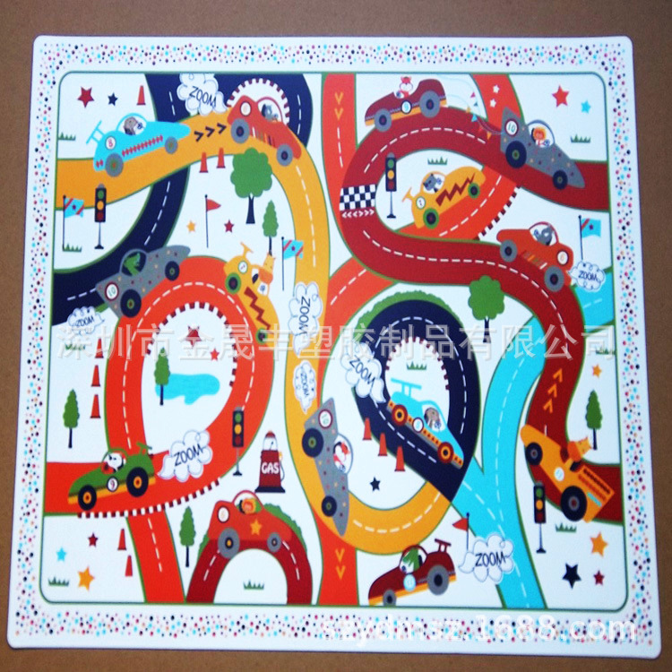 PP磨砂双面桌垫彩印交通运输图案晒车主题PP广告宣传桌垫活动赠品