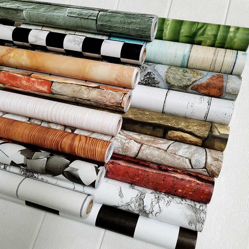 3D复古砖纹自粘墙纸宿舍客厅电视背景墙家具翻新防水自贴壁纸墙贴|ru