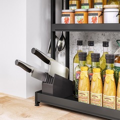 Manufacturer Direct Sale Countertop Spice Rack Oil Salt Vinegar Storage Stand Multi-Level Kitchen Shelf Cutting Board Chopping Board Holder