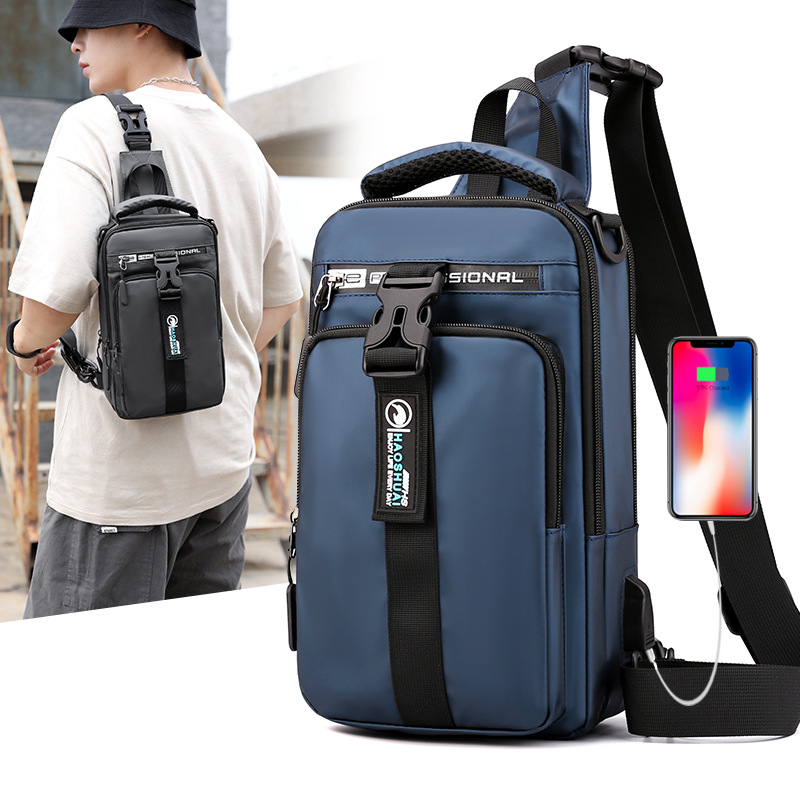 Casual men's messenger chest bag outdoor...